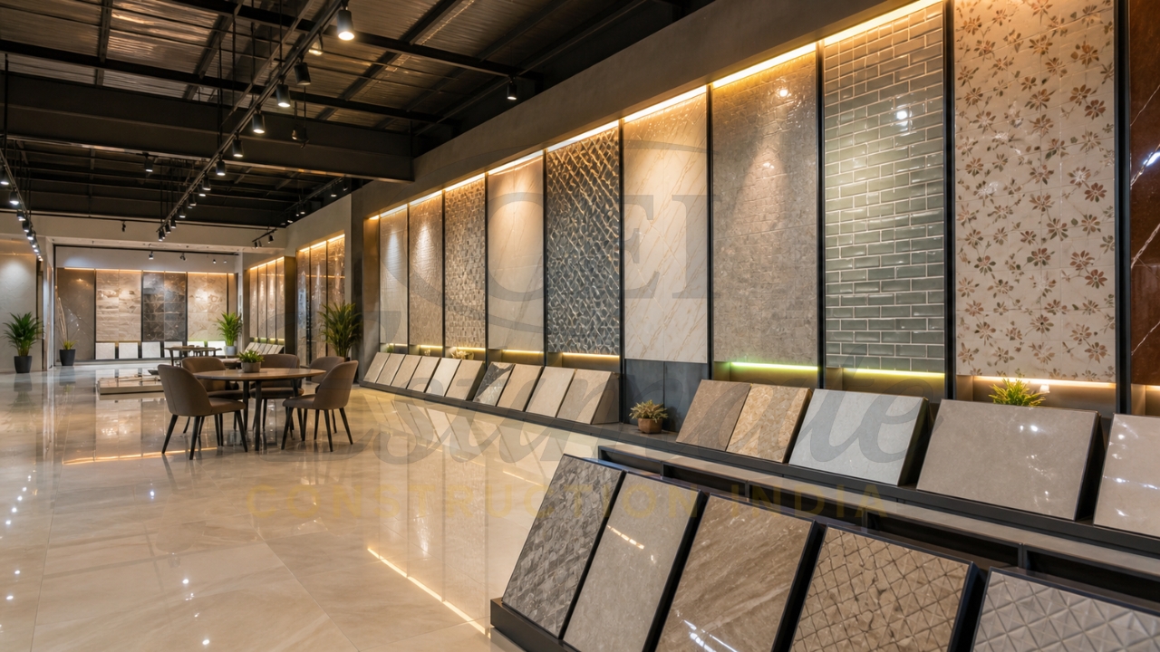 Morbi India glazed ceramic wall tile factory showroom – wall tiles supplier India 2026