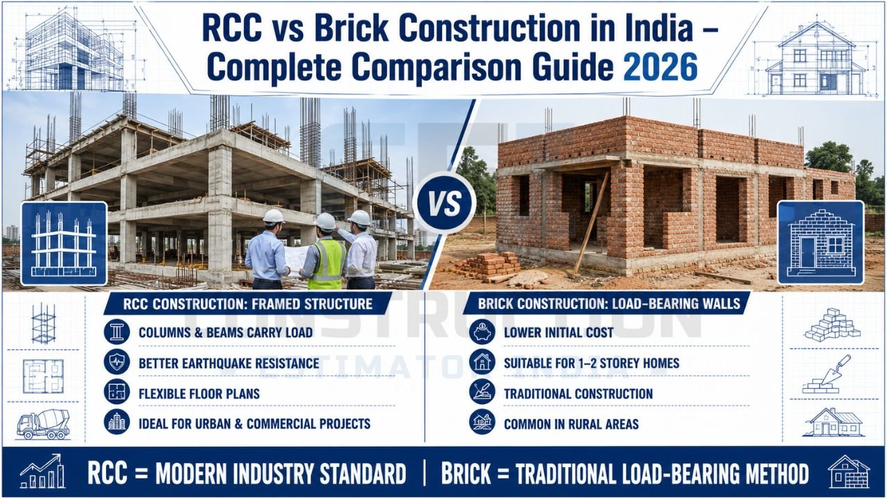 Difference Between RCC and Brick Construction in India