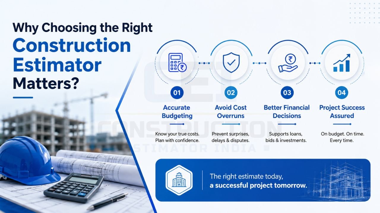 Why choosing the right construction estimator matters for accurate budgeting, cost control, financial planning, and project success