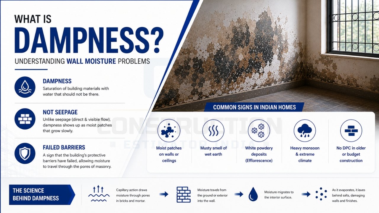 What is dampness in walls? Common signs of moisture damage in Indian homes
