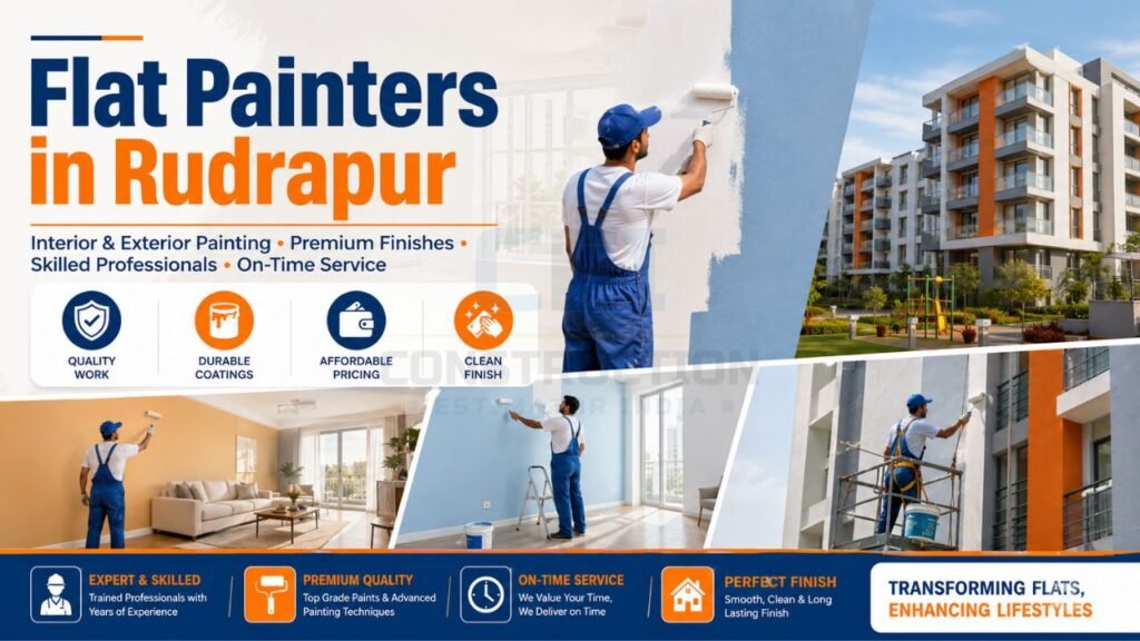 Professional flat painters in Rudrapur providing interior and exterior flat painting services with premium finishes and durable wall coatings