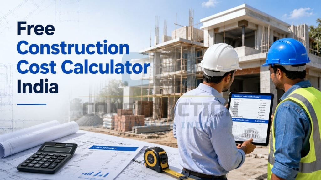 Free construction cost calculator India for estimating house construction costs online
