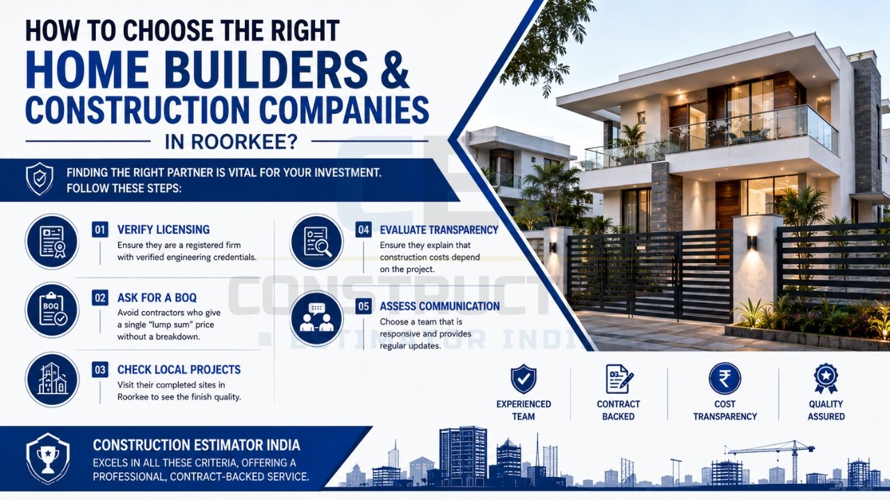 How to choose the right home builders and construction companies in Roorkee for quality construction and transparent pricing.