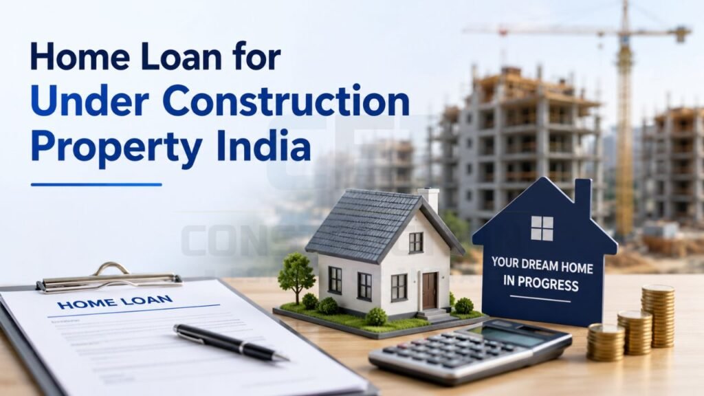 Home loan for under-construction property in India with financing options, loan approval process, EMI planning, and ongoing residential construction