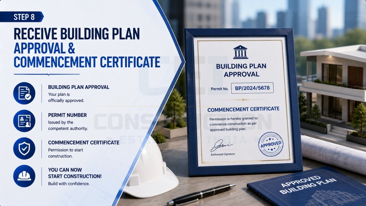 Receive building plan approval and commencement certificate to start house construction legally in India