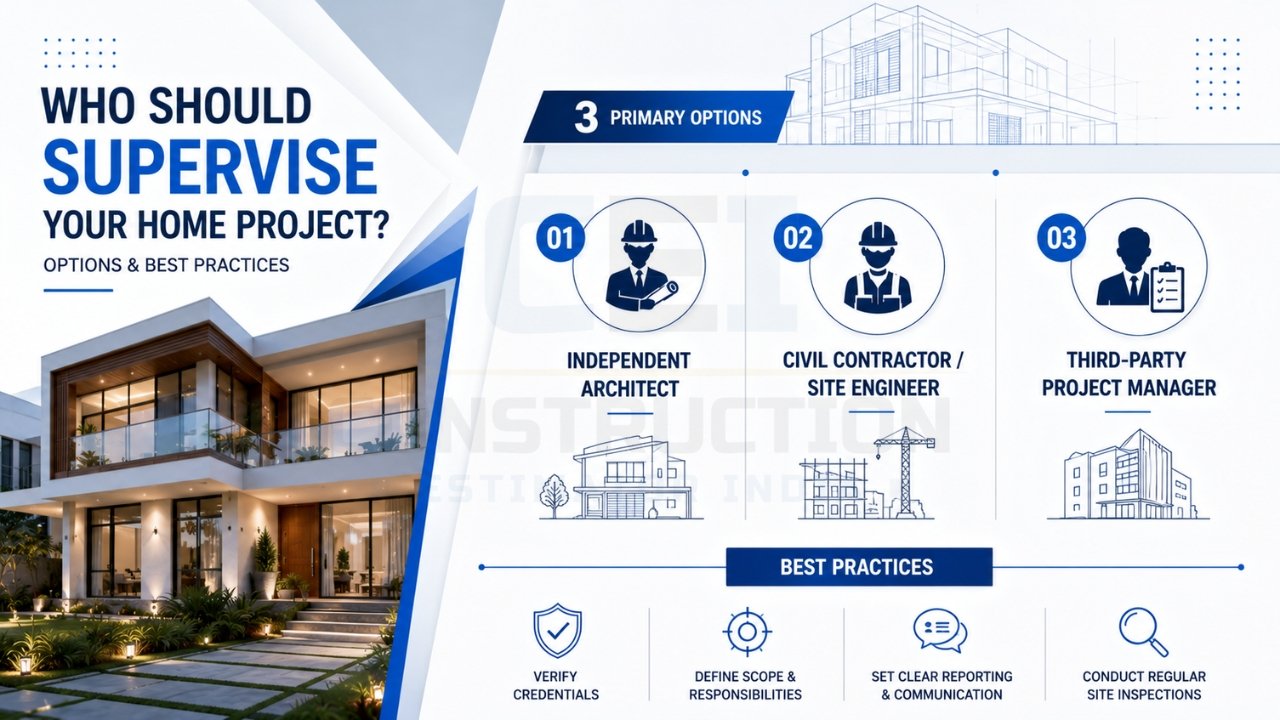 Who should supervise your home construction project? Independent architect, site engineer, or project manager