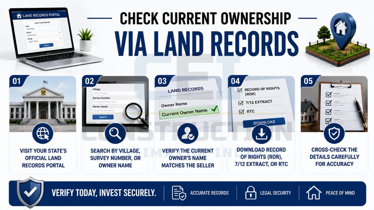 Step-by-step guide showing how to check current property ownership through official land records portals.