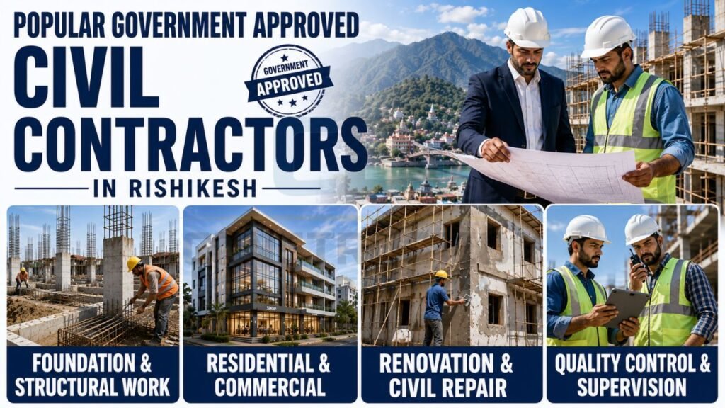 Government-approved civil contractors in Rishikesh providing foundation work, structural construction, renovation services, and quality supervision.