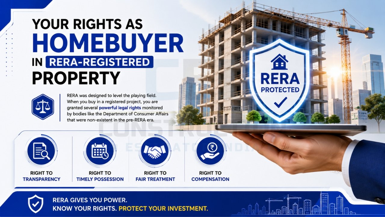 Homebuyer rights in RERA-registered property including transparency, timely possession, fair treatment, and compensation