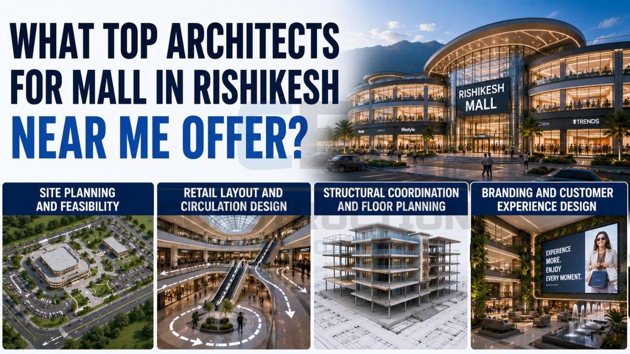 Mall architect services including site planning, retail layout design, structural coordination, branding strategy, and customer experience design.