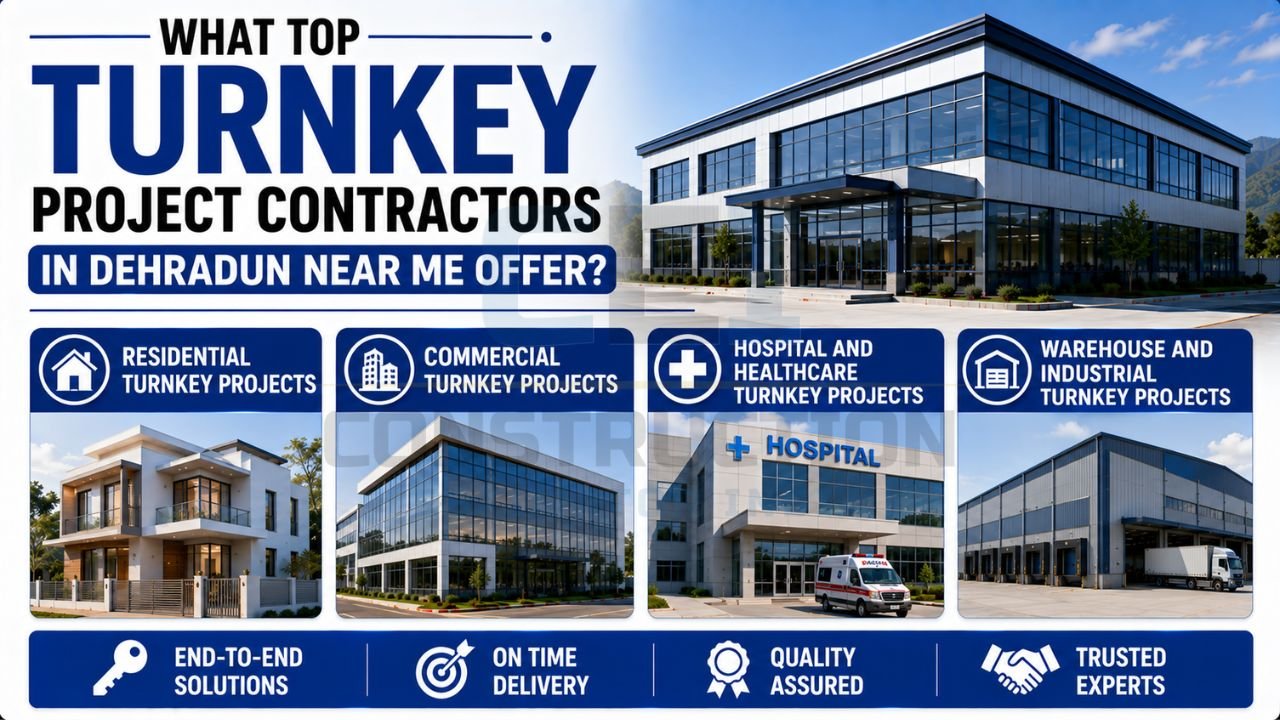 Turnkey construction services covering residential, commercial, healthcare, warehouse, and industrial projects.
