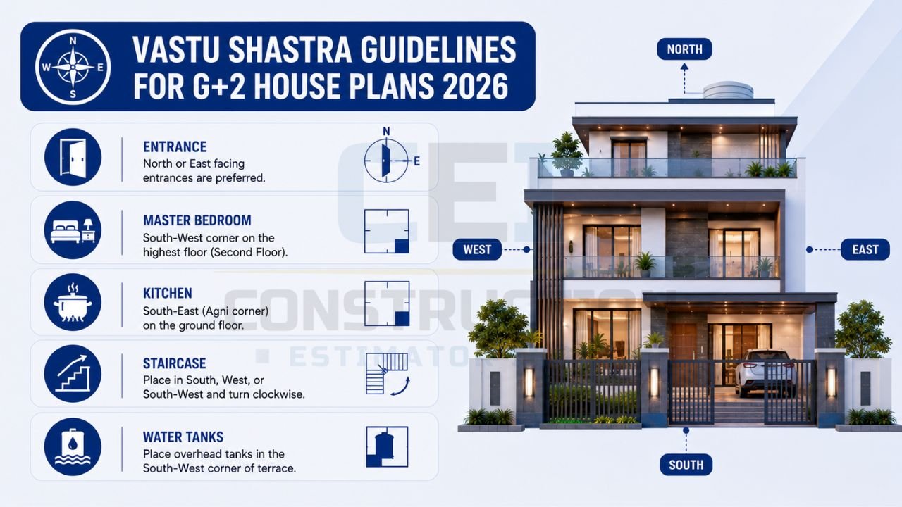 Infographic highlighting the advantages of G+2 homes, including rental income, luxury living, cost control, modern design trends, and best cities for construction.