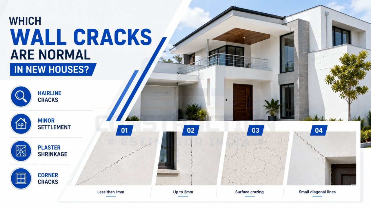 Normal wall cracks in new houses including hairline, settlement, and plaster shrinkage cracks