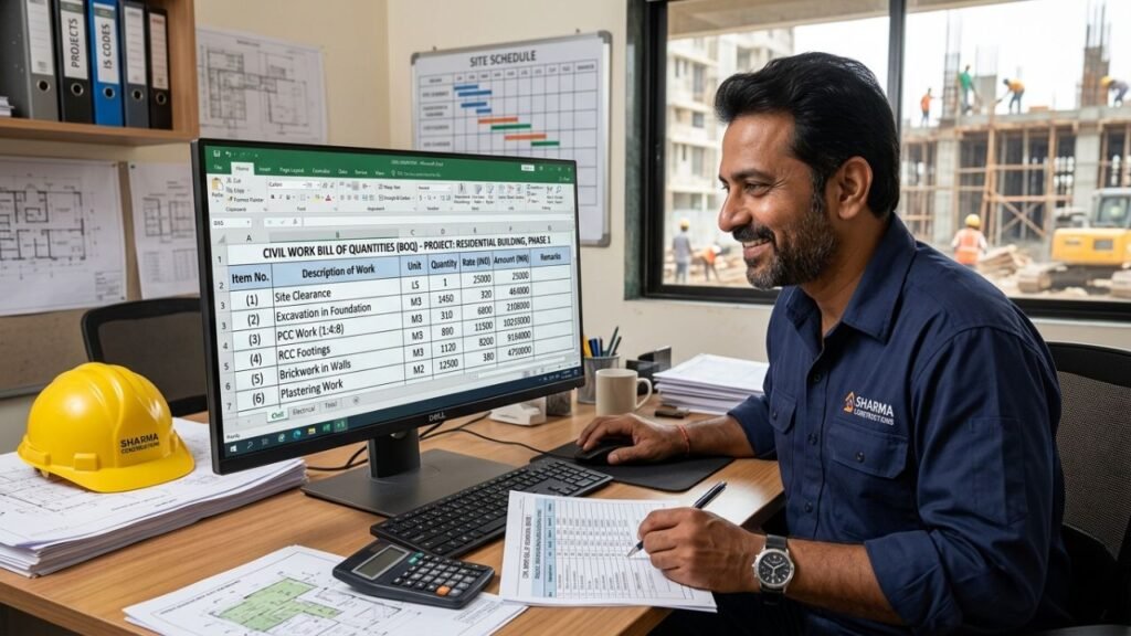simple civil work quotation format in excel