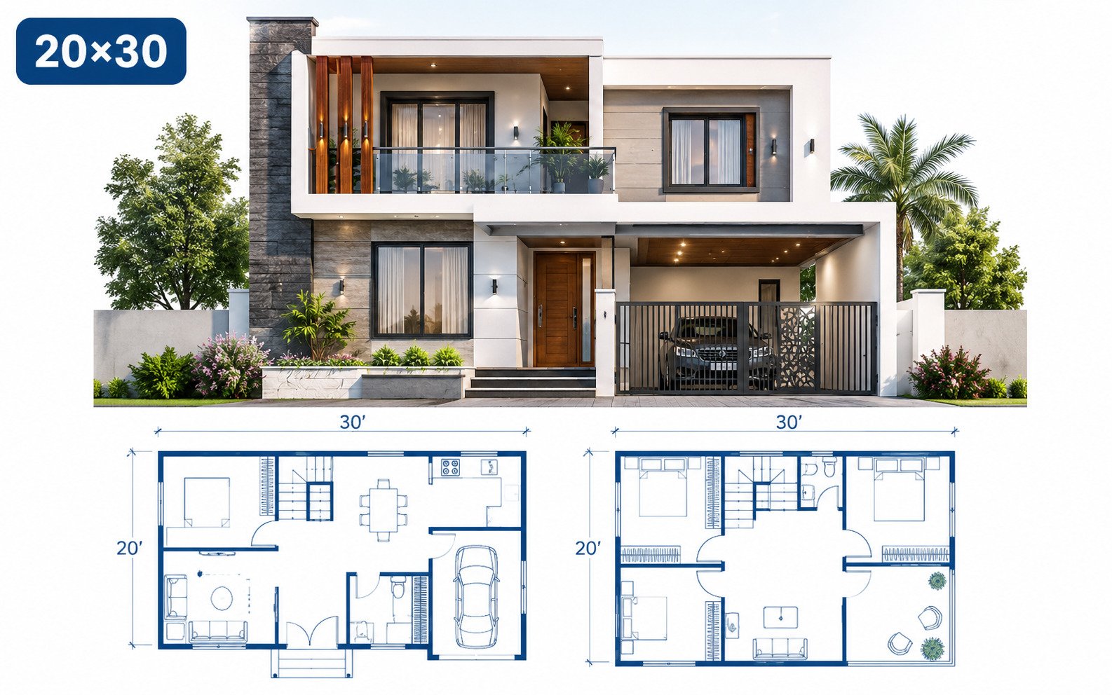 20x30 House Plan India