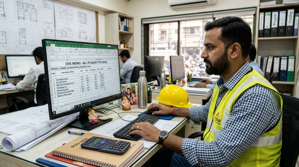 civil work BOQ Excel free download PDF
