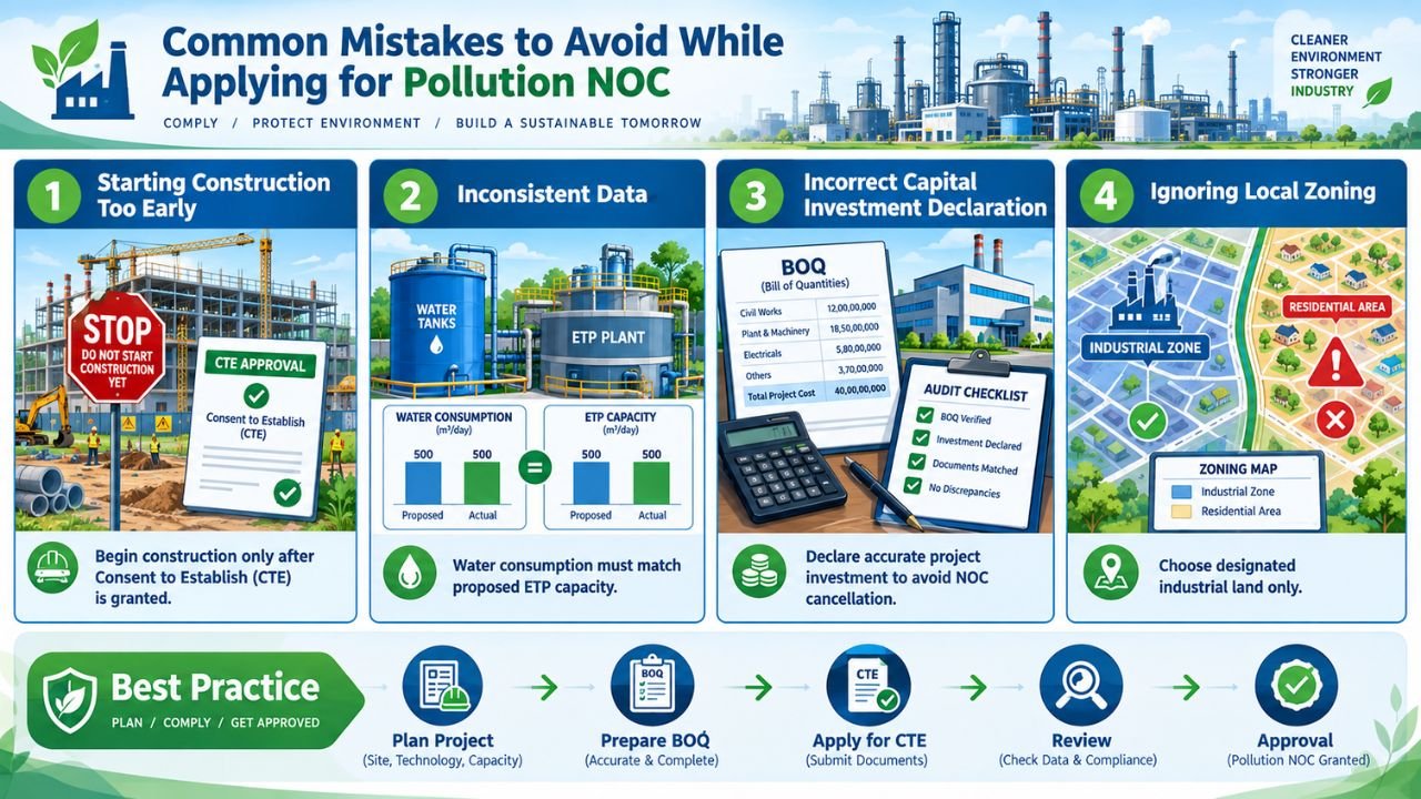 Common mistakes to avoid while applying for Pollution NOC