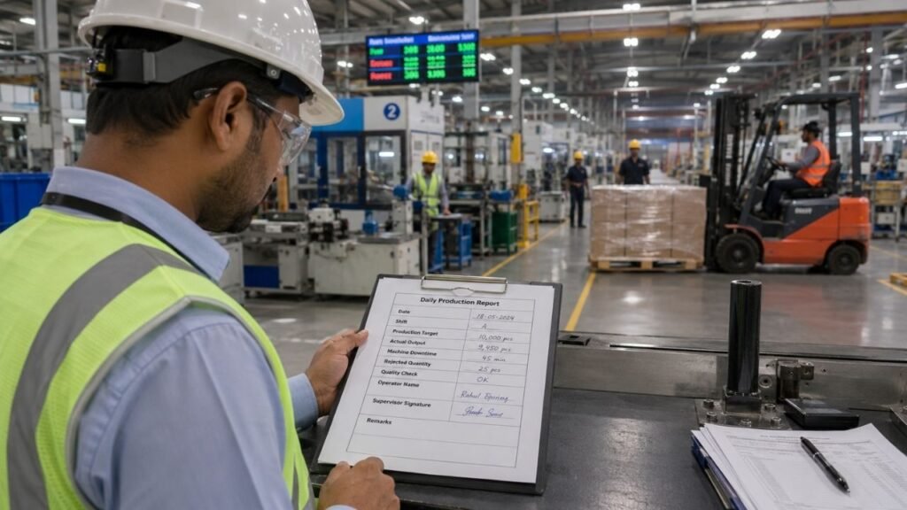 Daily Production Report Format for Manufacturing Industry