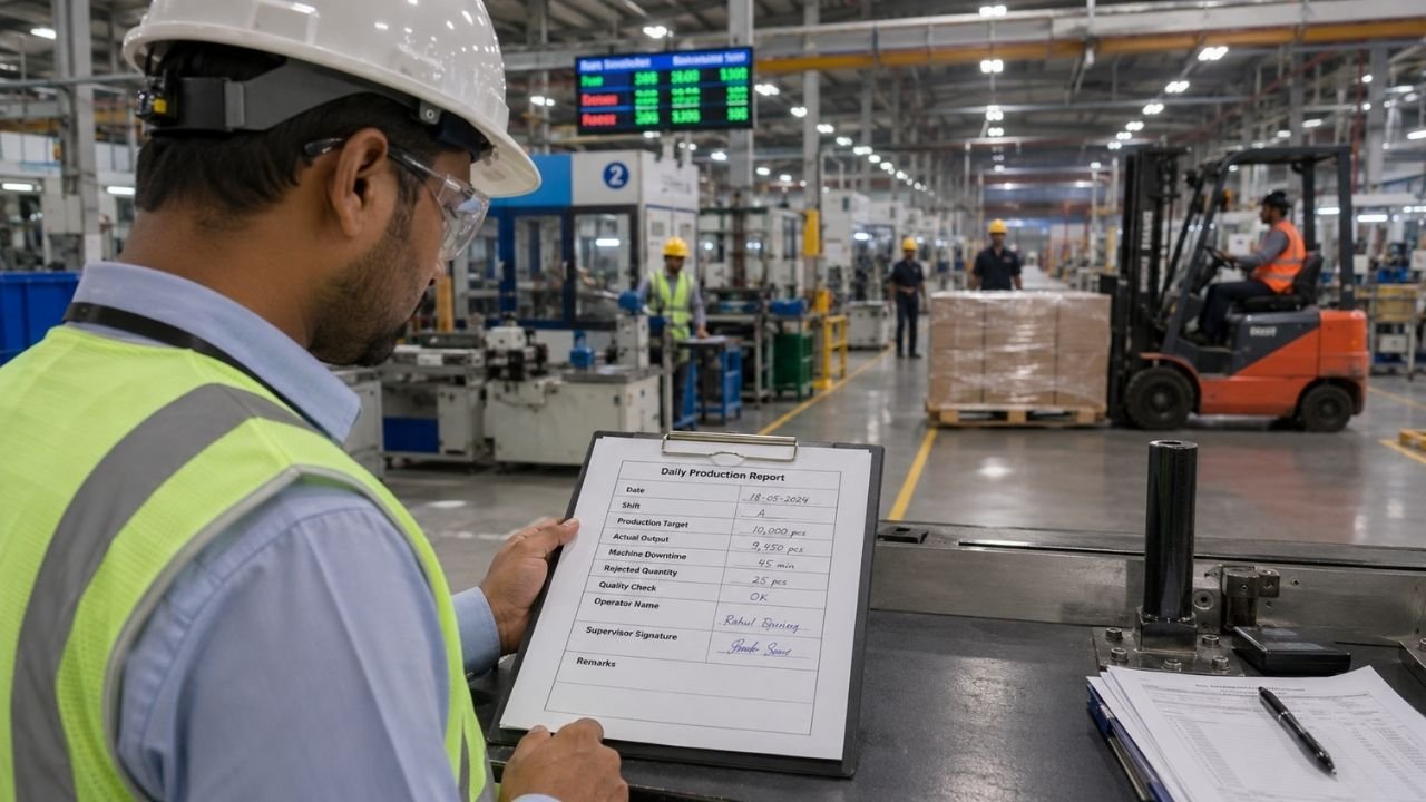 Daily Production Report Format for Manufacturing Industry