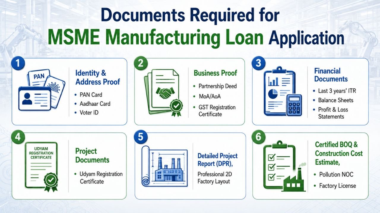 Documents required for MSME manufacturing loan application