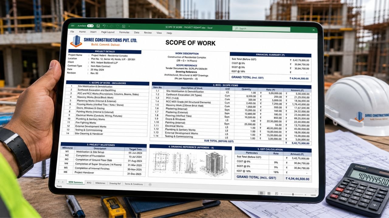Scope of Work Template for Construction