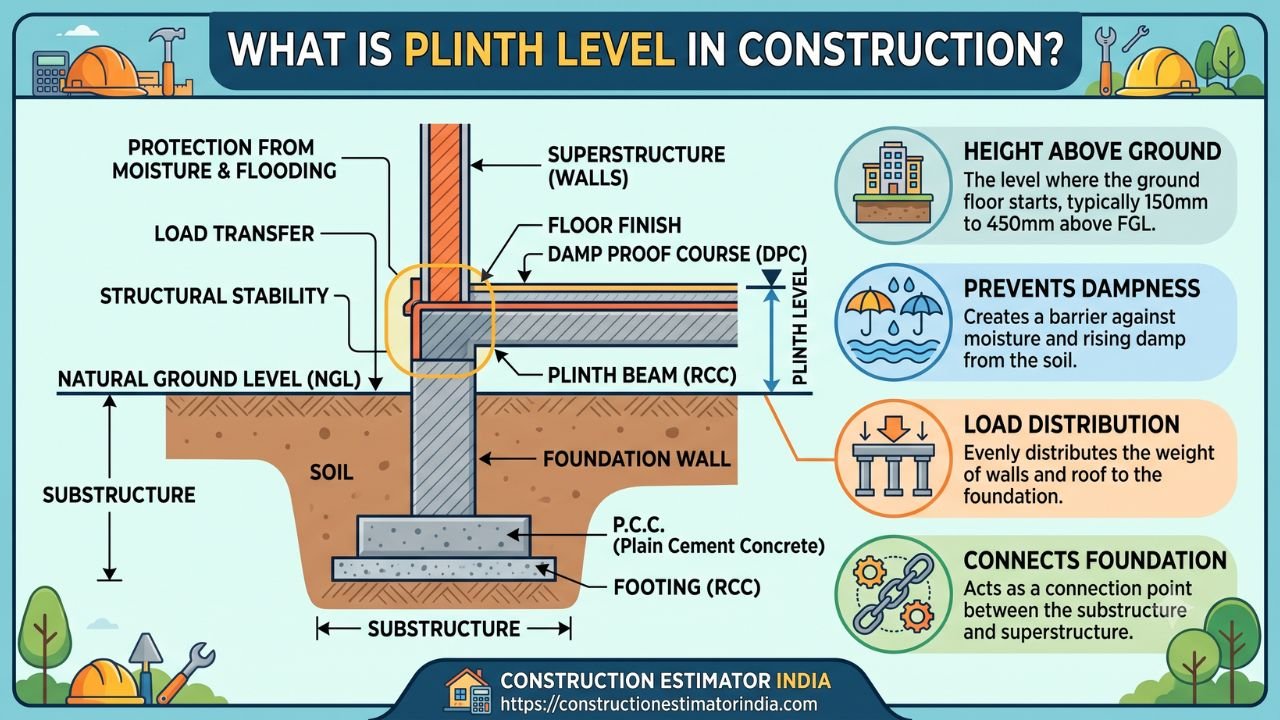 What is plinth level in construction