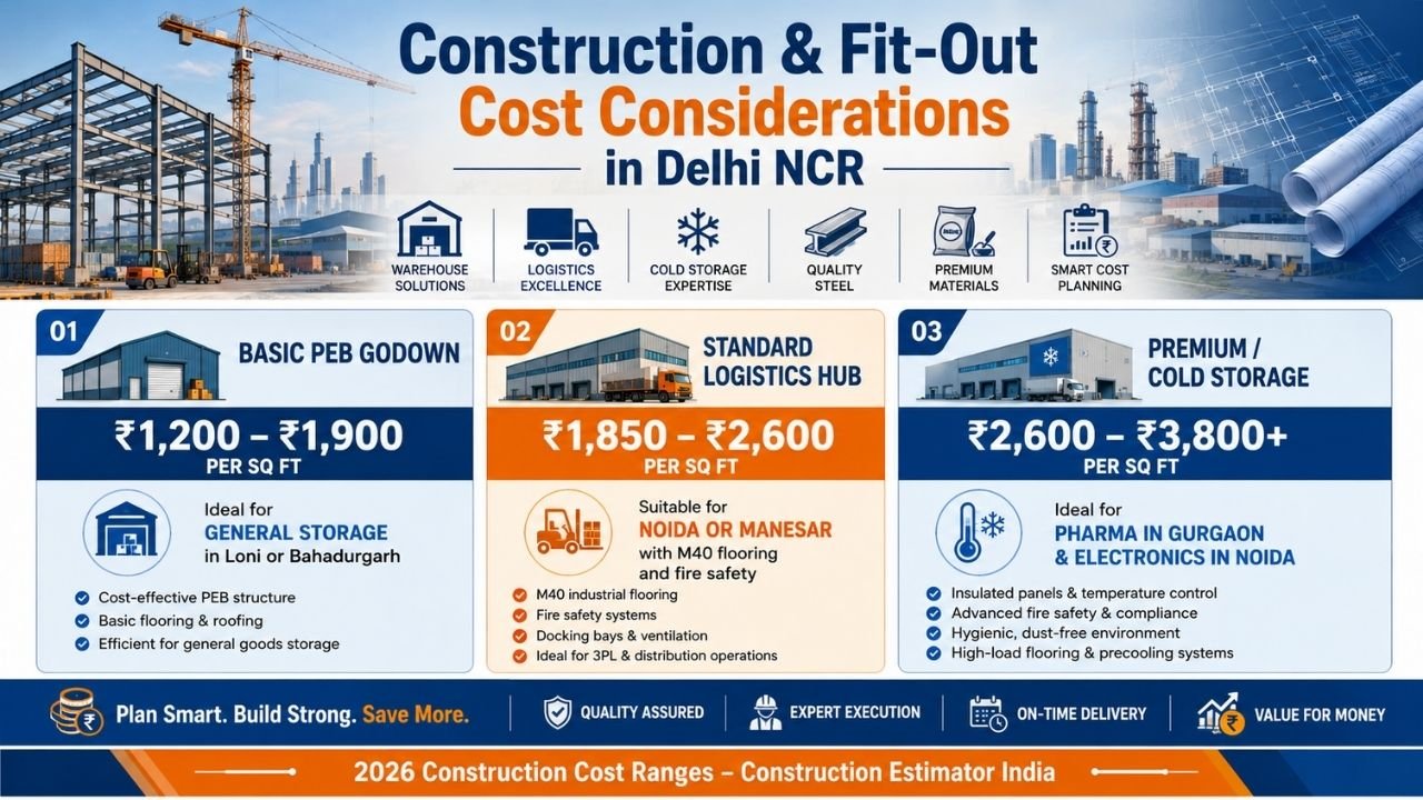 Construction and fit-out cost considerations in Delhi NCR