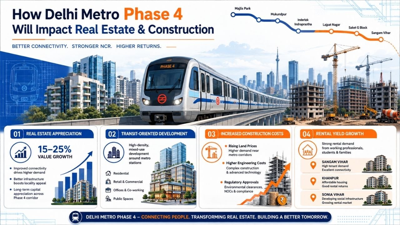 Delhi Metro Phase 4 impact on real estate and construction